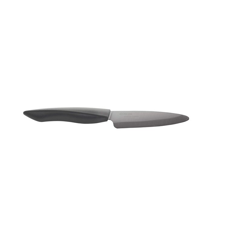 Kyocera Innovation Series Ceramic 4.5" Utility Knife with Soft Touch Ergonomic Handle, Black Blade, Black Handle - Image 1