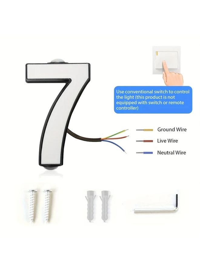 Modern Floating House Numbers 6 Inch Light Up Address Sign Black Aluminum IP65 Outdoor - Image 1