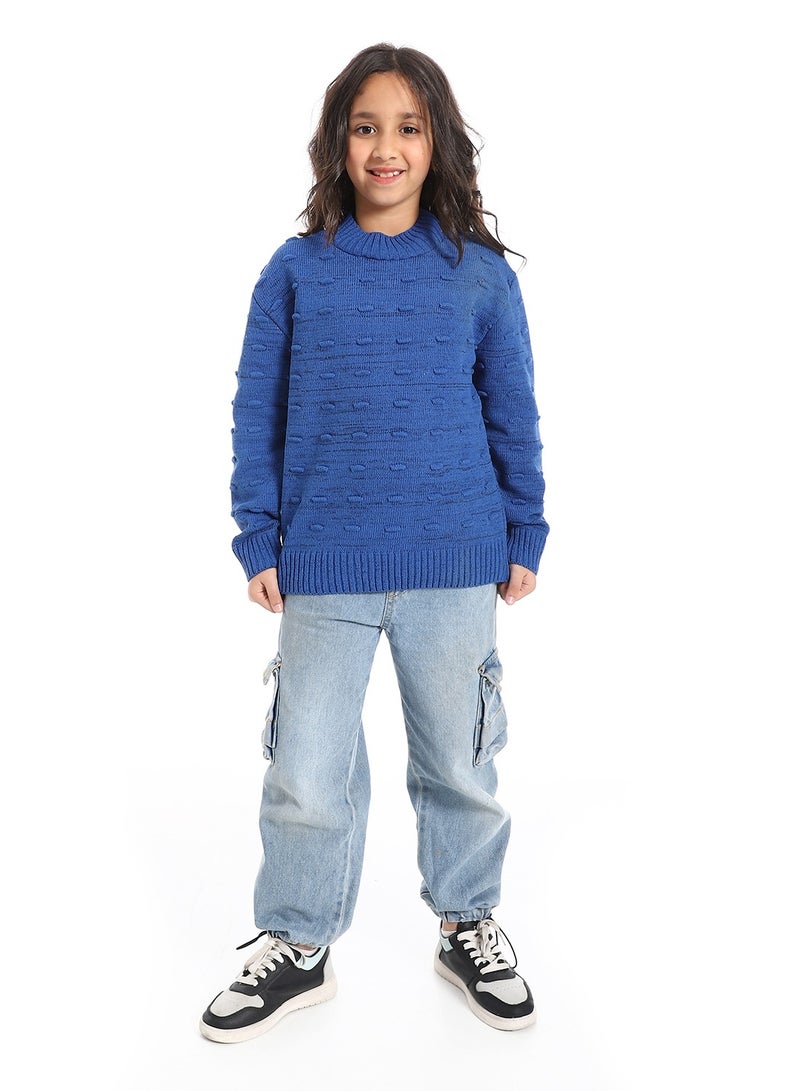 سيزار بلوفر صوف بناتي مزود بتصميمات متعددة - Image 1