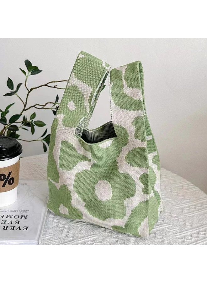 Knitted Bag, Wedding Candy Bag, Hand Bag, Safe And Festive Company Annual Meeting Gift, Promotional Bag, Holiday Gift Bag-Color:Little Green Flowers 20-35 - Image 1