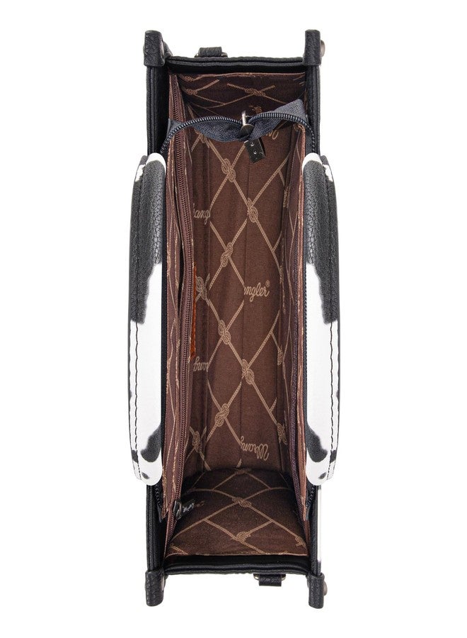 Wrangler Cow Print Tote Bag for Women Western Purse Boho Top Handle Satchel Handbag with Guitar Strap Gift Black, XY WG133-8120SBK - Image 5