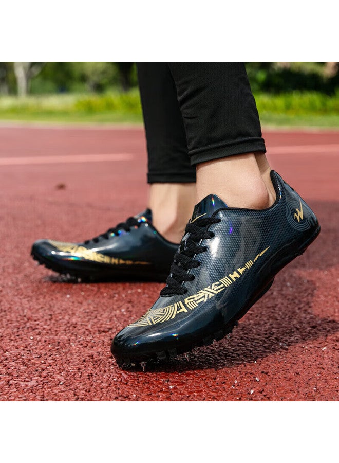 shuangxing Double Star Spike Shoes, Track And Field Shoes, Middle And Short-distance Running Shoes, For Men And Women Students, Middle School Entrance Exam, Physical Test, Level 3 Long Jump Compeion, Specialized Running Training Shoes, 95020 020 Leather Surface - Black - Image 3