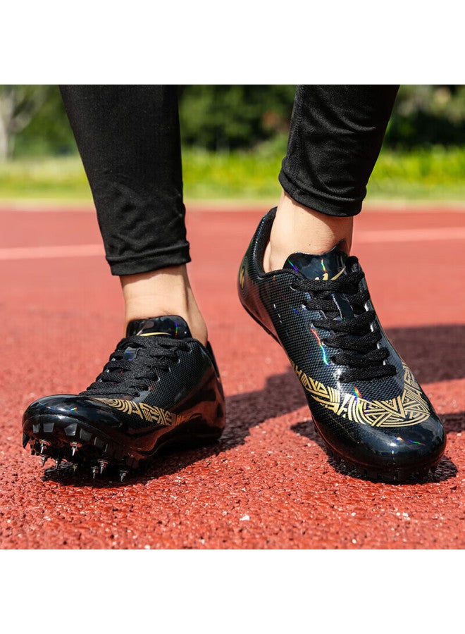 shuangxing Double Star Spike Shoes, Track And Field Shoes, Middle And Short-distance Running Shoes, For Men And Women Students, Middle School Entrance Exam, Physical Test, Level 3 Long Jump Compeion, Specialized Running Training Shoes, 95020 020 Leather Surface - Black - Image 5