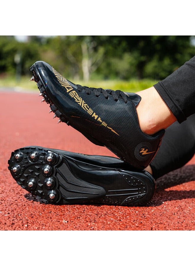 shuangxing Double Star Spike Shoes, Track And Field Shoes, Middle And Short-distance Running Shoes, For Men And Women Students, Middle School Entrance Exam, Physical Test, Level 3 Long Jump Compeion, Specialized Running Training Shoes, 95020 020 Leather Surface - Black - Image 4