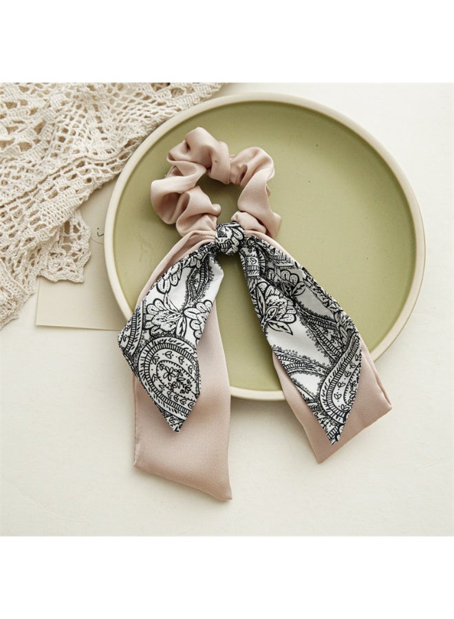 إسكدنيا إكسسوار رباط شعر مزخرف بطبعة زهور للفتيات، بأسلوب متنوع يناسب إنستغرام - Image 2