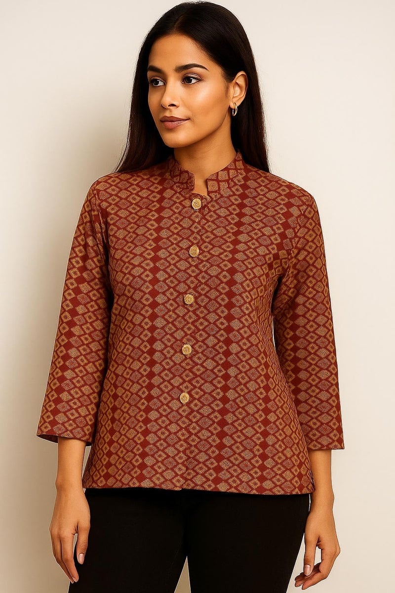 Pivl Womens Winter Season Ban Neck Full Sleeves Sweater/Cardigan-Maroon-M - Image 4