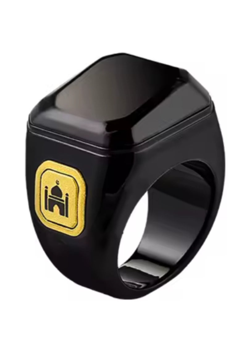 بستوش خاتم الذكر الذكي المتكامل 22 مم: عداد تسبيح، تذكير صلاة، اتصال بلوتوث وشاشة OLED - Image 2