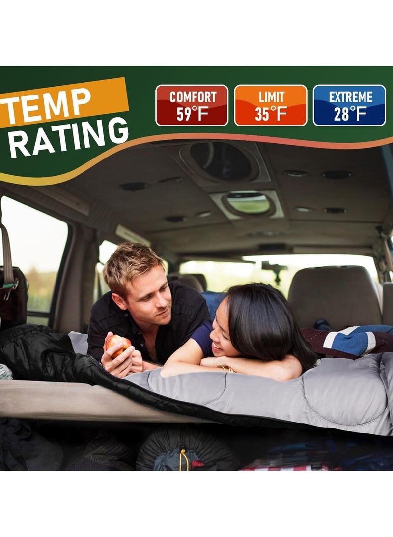 Camping Sleeping Bag for Adults with Zipper Holes Sleeping Bags Winter Cold Weather Kids Sleeping Bag for Camping Hiking Outdoor Travel Lightweight Waterproof Splicable 220*150CM - Image 3