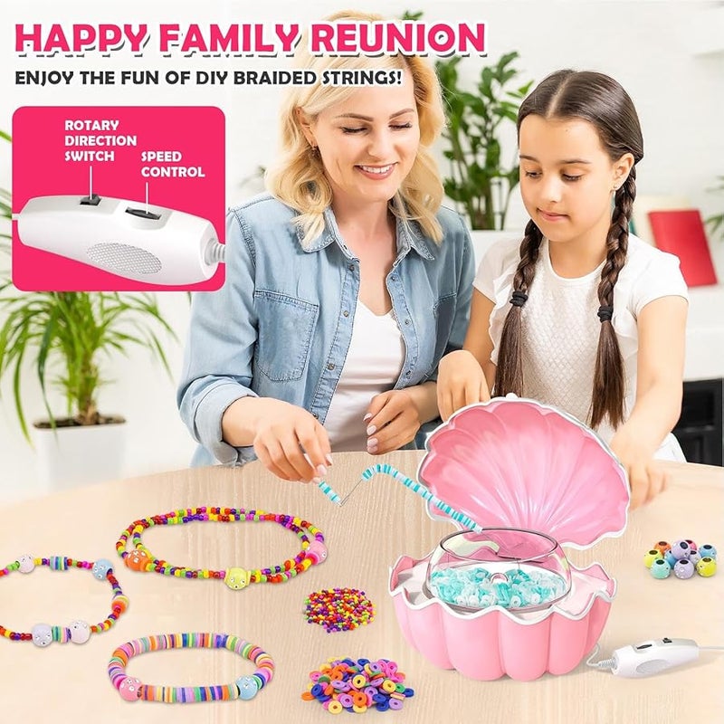 Pink Electric Bead Spinner Bracelet Maker Machine Adjustable Speed USB Charging Jewelry Craft Tool - Image 3