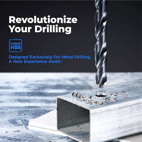 toolant Cobalt Drill Bit Set for Metal and Steel (Pro), Titanium Aluminum Nitride Coated (TiAlN) with Bullet Point Tip, for Hardened Metal, Stainless Steel, 21pcs 1/16"-1/2" - Image 2