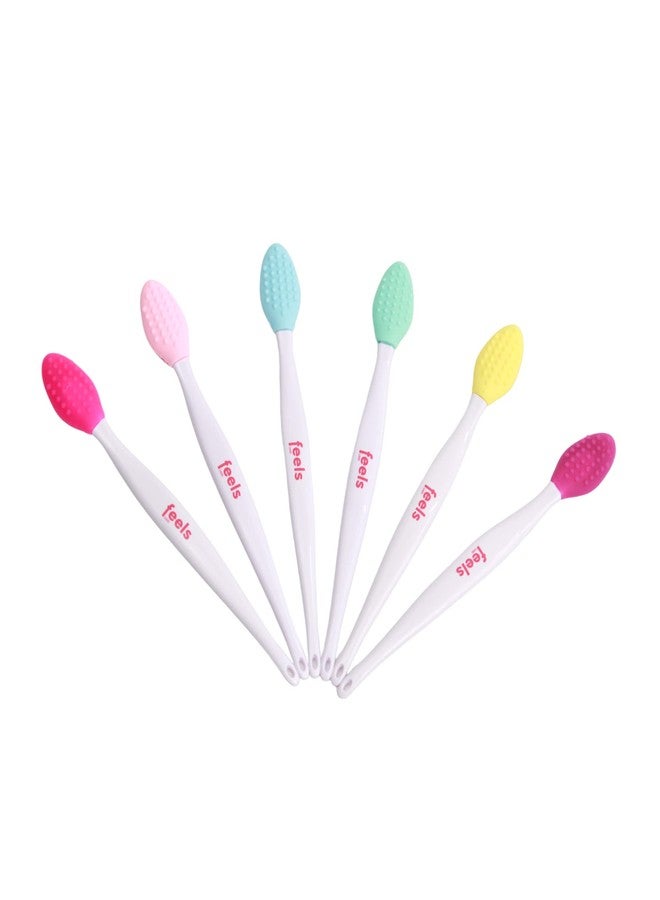 Feels Lash Eyelid Brush Set 6PCS Soft Silicone for Sensitive Eyelids by Feels Lash – Deep Cleansing Eyelash Extension Prep, Reusable Lid Scrub Removes Oil, Dirt, Debris – Gentle for Lash Artists - Image 1