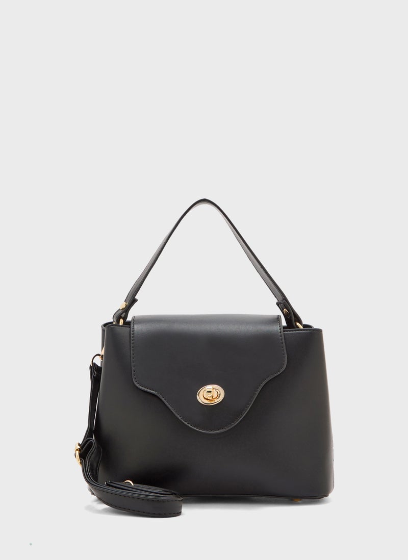 ELLA Minimalist Metal Trim Satchel Bag - Image 1