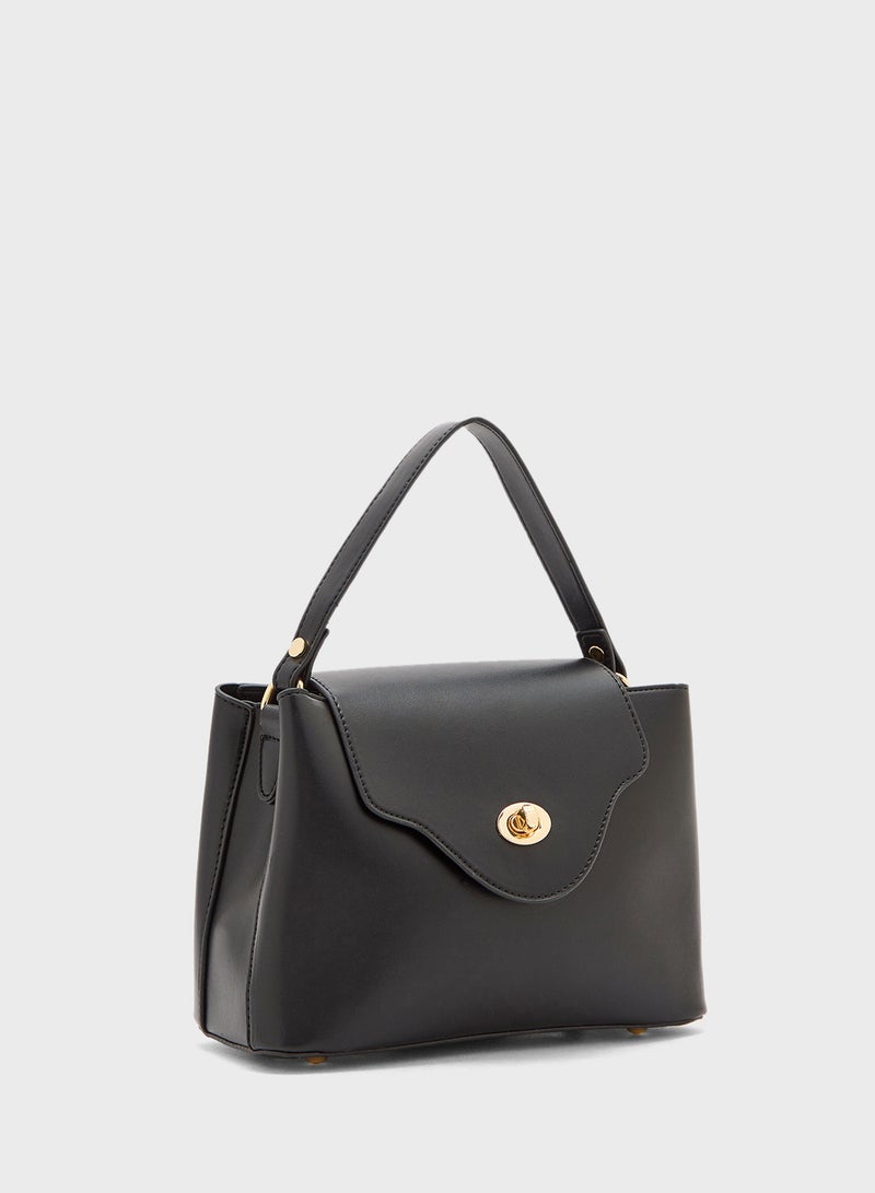 ELLA Minimalist Metal Trim Satchel Bag - Image 3