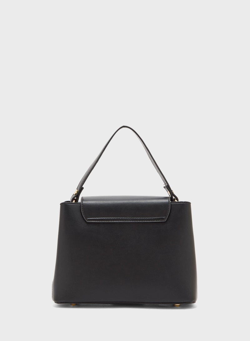 ELLA Minimalist Metal Trim Satchel Bag - Image 2