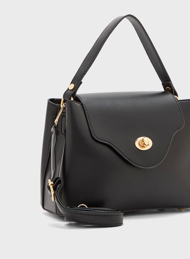 ELLA Minimalist Metal Trim Satchel Bag - Image 4