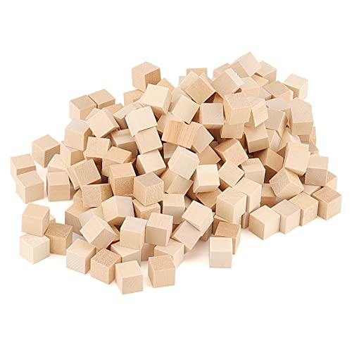 LEXININ 500 PCS 0.4 inch Small Wooden Cubes, 1 x 1 x 1cm Mini Unfinished Wood Blocks, Blank Square Wood Cubes for Crafts, DIY Projects - Image 1