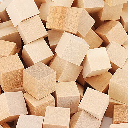 LEXININ 500 PCS 0.4 inch Small Wooden Cubes, 1 x 1 x 1cm Mini Unfinished Wood Blocks, Blank Square Wood Cubes for Crafts, DIY Projects - Image 4