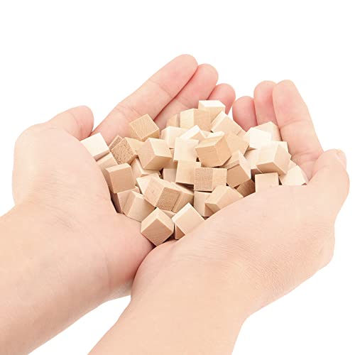 LEXININ 500 PCS 0.4 inch Small Wooden Cubes, 1 x 1 x 1cm Mini Unfinished Wood Blocks, Blank Square Wood Cubes for Crafts, DIY Projects - Image 5