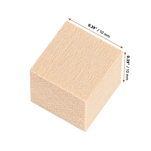 LEXININ 500 PCS 0.4 inch Small Wooden Cubes, 1 x 1 x 1cm Mini Unfinished Wood Blocks, Blank Square Wood Cubes for Crafts, DIY Projects - Image 2