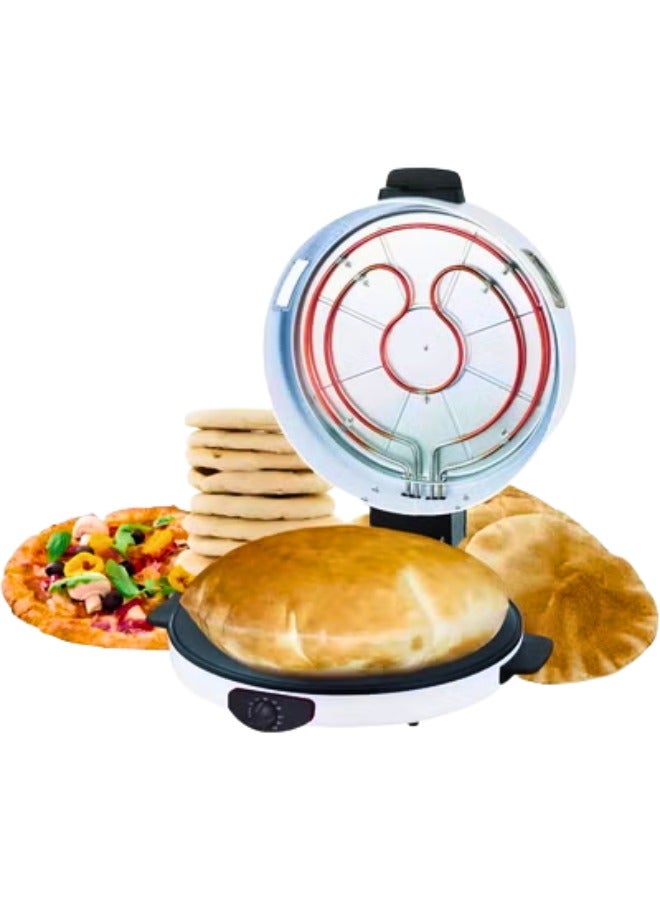 صانعة روتي وبيتزا كهربائية، صانعة تورتيلا 45 سم، تحكم قابل للتعديل في درجة الحرارة، صفيحة تسخين غير لاصقة 2600 واط، تحكم في درجة الحرارة - Image 1