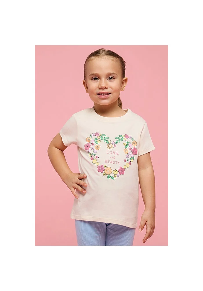 أر أند بي Printed T-Shirt with Crew Neck and Short Sleeves
