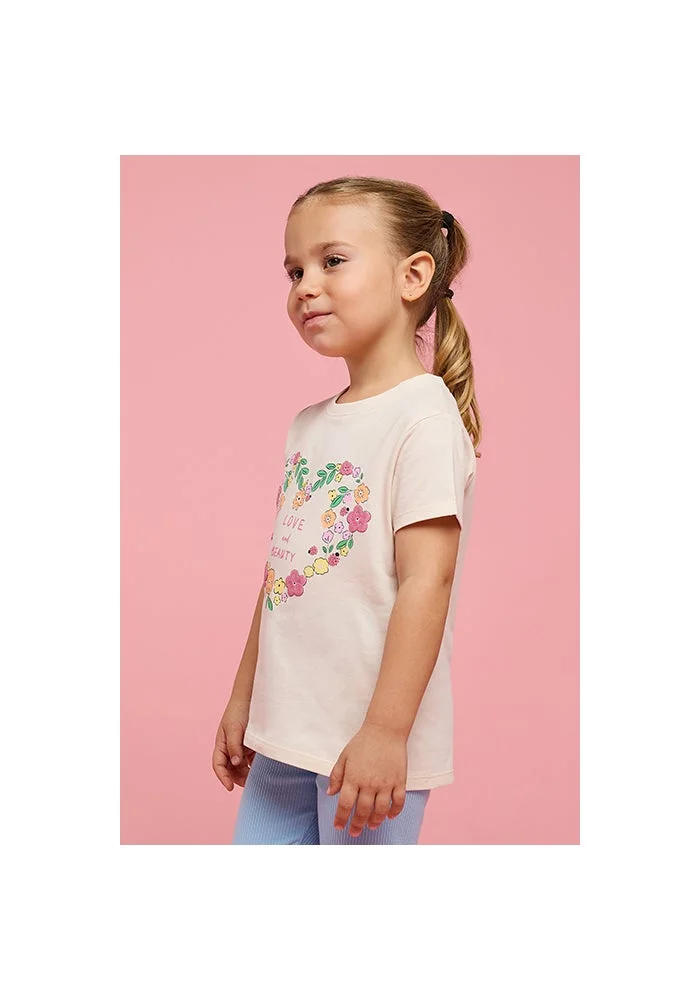 أر أند بي Printed T-Shirt with Crew Neck and Short Sleeves