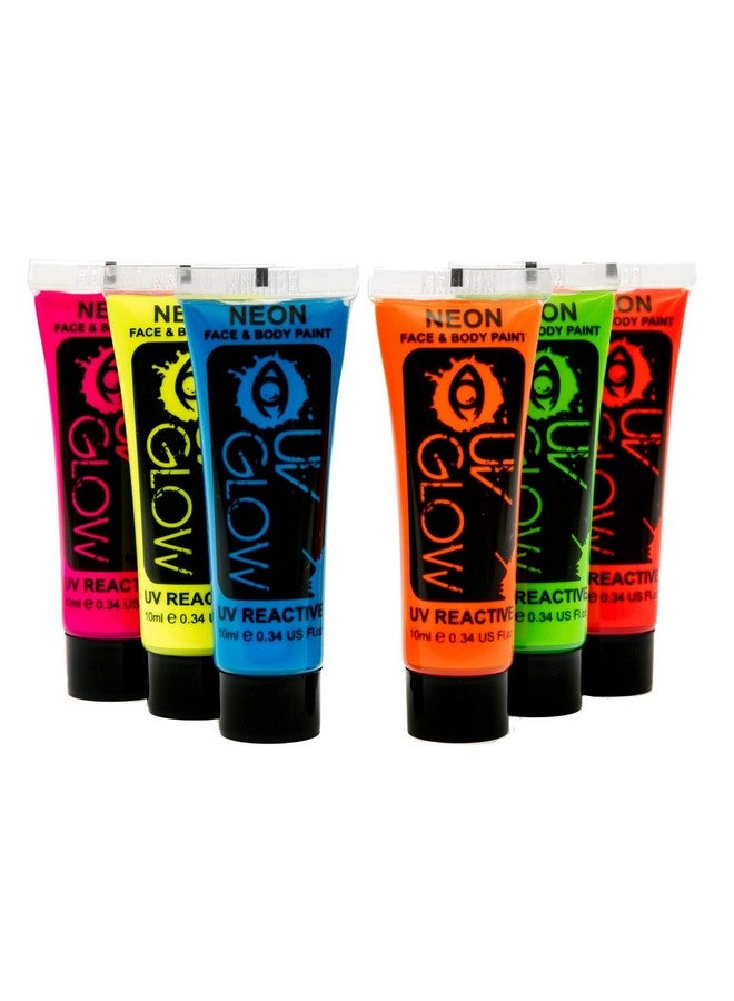 UV Glow Blacklight Face And Body Paint Neon Fluorescent (0.34Oz (Pack Of 6)) - Image 3