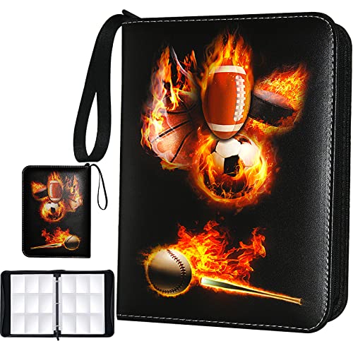 Rmannke Sports Card Binder 900 Pockets, Trading Card Binder 9 Pocket with 50 Sleeves Fits 900 Sport Cards, Sports Card Holder with Zipper, Football Baseball Basketball Hockey Card Collection Storage Album - Image 1