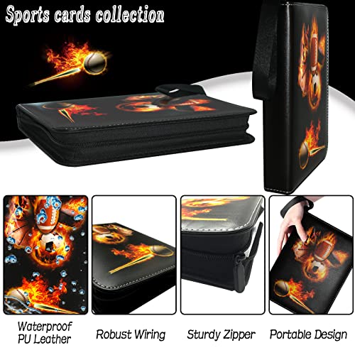 Rmannke Sports Card Binder 900 Pockets, Trading Card Binder 9 Pocket with 50 Sleeves Fits 900 Sport Cards, Sports Card Holder with Zipper, Football Baseball Basketball Hockey Card Collection Storage Album - Image 2