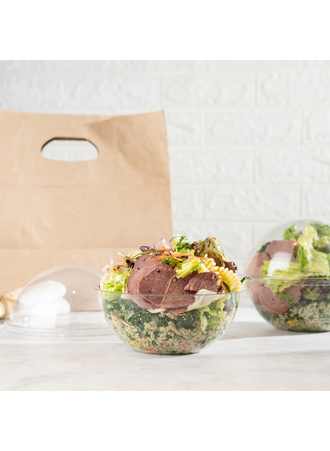 Restaurantware Thermo Tek 28 Ounce Salad Containers With Lids, 500 Sphere To Go Bowls With Lids - Airtight Dome Lids, Lightweight, Clear Plastic Disposable Salad Bowls With Lids, Keep Food Fresh,  - Image 4