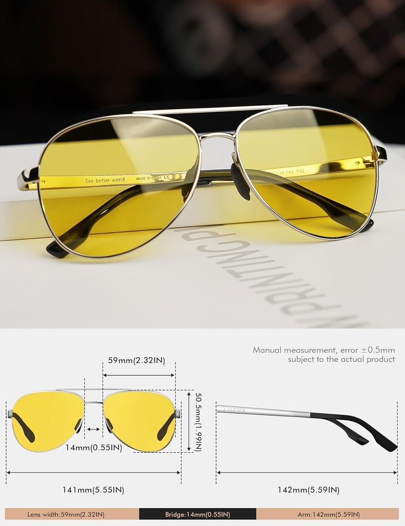 LUENX Aviator Sunglasses for Men Women Polarized - UV400 Protection, Stylish Shades, Driving, Outdoor Activities - Image 3