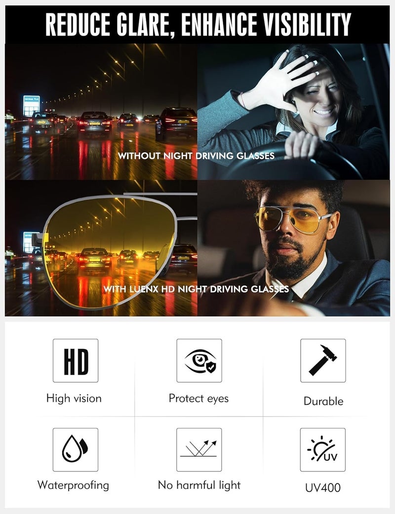 LUENX Aviator Sunglasses for Men Women Polarized - UV400 Protection, Stylish Shades, Driving, Outdoor Activities - Image 5