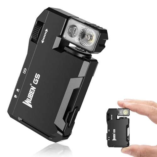 WUBEN G5 Rechargeable EDC Flashlight 400 Lumens Dual Light Sources Mini Flashlight with RGB Light Portable Flat Pocket Flashlights Magnetic Keychain Flashlight for Outdoor Home Emergencies Black - Image 1