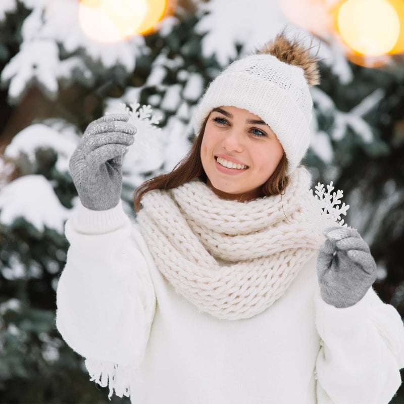 Tavaleu Womens Winter Gloves - Gloves for Women Cold Weather, Warm Touch Screen Fleece Lined Glove, Elastic Cuff Knit Glove - Image 2