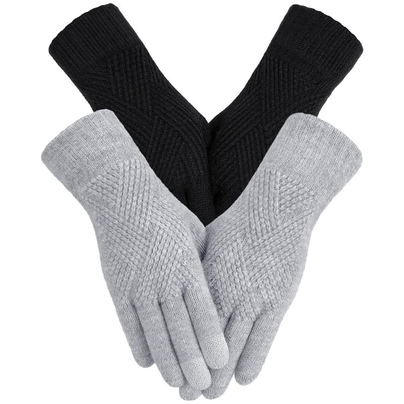 Tavaleu Womens Winter Gloves - Gloves for Women Cold Weather, Warm Touch Screen Fleece Lined Glove, Elastic Cuff Knit Glove - Image 1