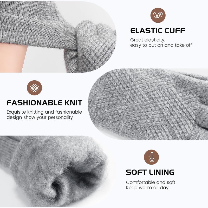Tavaleu Womens Winter Gloves - Gloves for Women Cold Weather, Warm Touch Screen Fleece Lined Glove, Elastic Cuff Knit Glove - Image 5