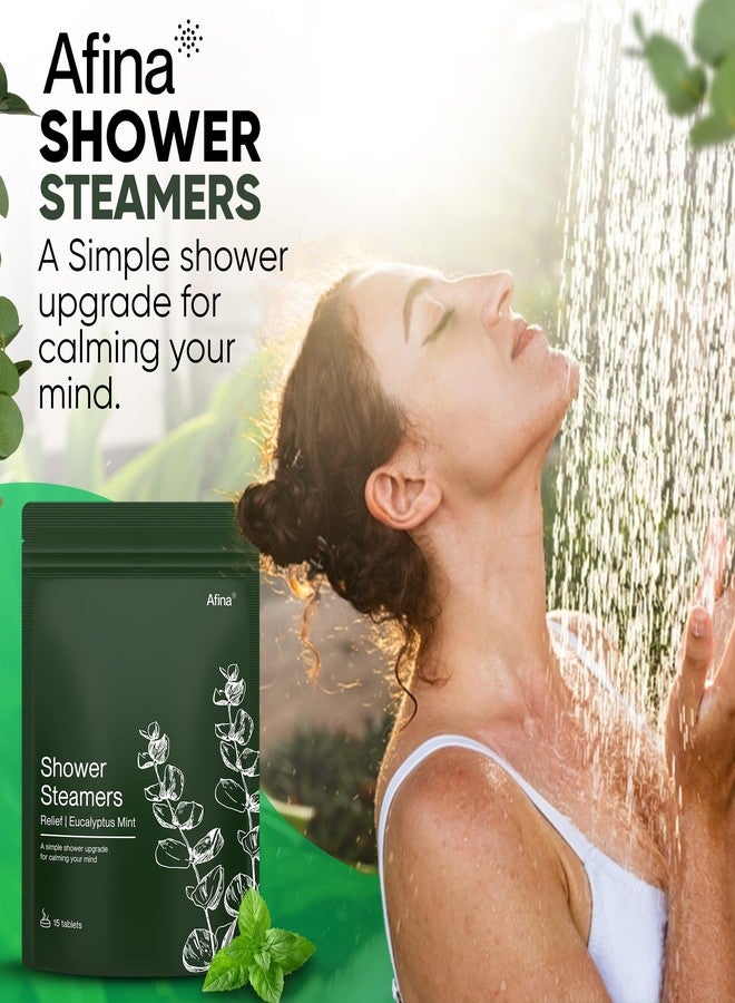 Afina Shower Steamers | Relief | Eucalyptus Mint | Natural Aromatherapy for Stress Relief and Relaxation | Spa Gifts for Women & Men (6 Count) - Image 2