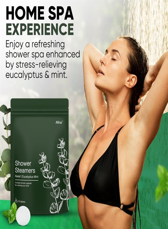 Afina Shower Steamers | Relief | Eucalyptus Mint | Natural Aromatherapy for Stress Relief and Relaxation | Spa Gifts for Women & Men (6 Count) - Image 3
