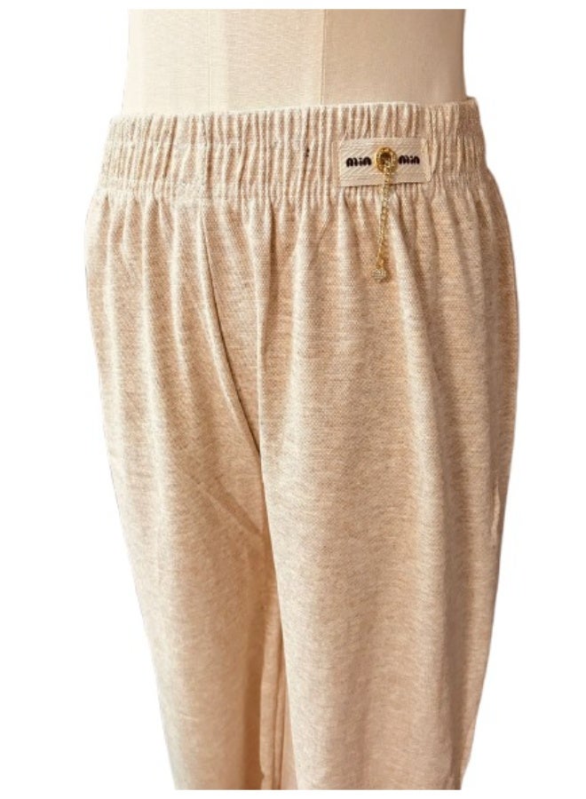 High Waist Elastic Waistband Palazzo Trousers Free Size Women's Wide Leg Casual Pants - Image 2