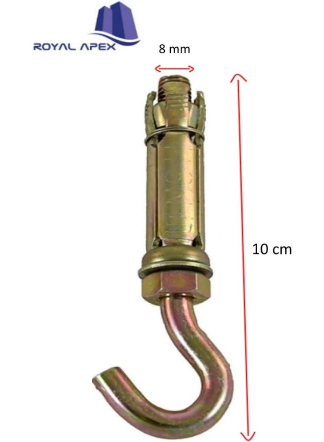 Royal Apex High Strength Metal Sleeve Shield Closed Hook/Eye Hook Open Hook Anchor Bolt Pack Of 5 Open Hook 8 Mm - Image 2