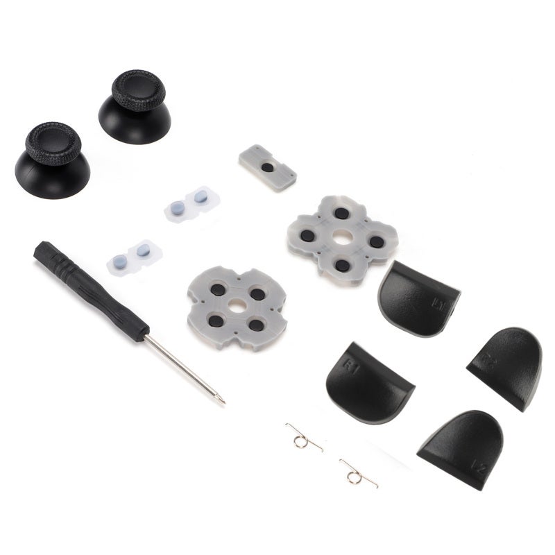 Ps5 Handle Controller Replacement Kit: 1 Set Abs Silicone Repair Parts - Durable Easy Install Conductive Rubber Pad Rocker 3D Cap L12 Replacement Buttons With Screwdriver Included For Ps5 Controller R - Image 3