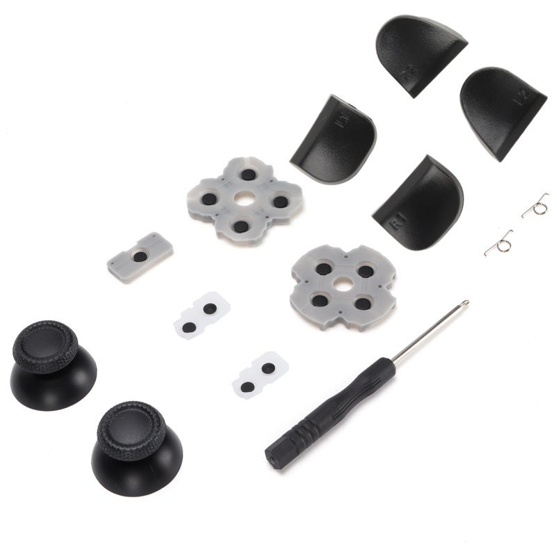 Ps5 Handle Controller Replacement Kit: 1 Set Abs Silicone Repair Parts - Durable Easy Install Conductive Rubber Pad Rocker 3D Cap L12 Replacement Buttons With Screwdriver Included For Ps5 Controller R - Image 4