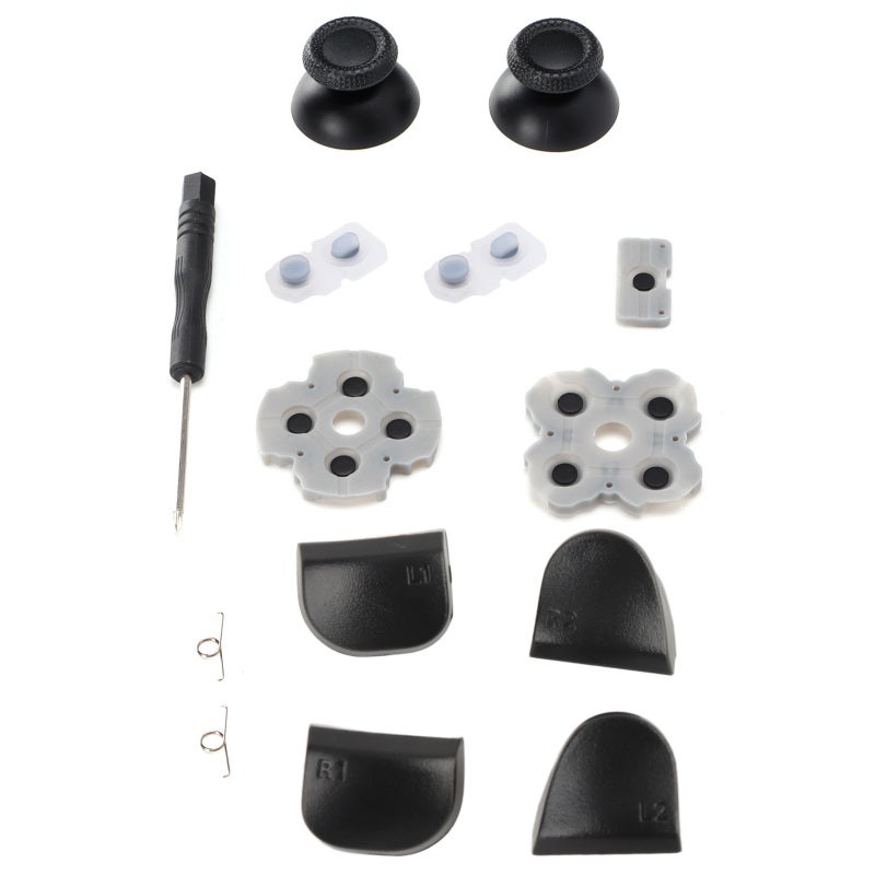 Ps5 Handle Controller Replacement Kit: 1 Set Abs Silicone Repair Parts - Durable Easy Install Conductive Rubber Pad Rocker 3D Cap L12 Replacement Buttons With Screwdriver Included For Ps5 Controller R - Image 2