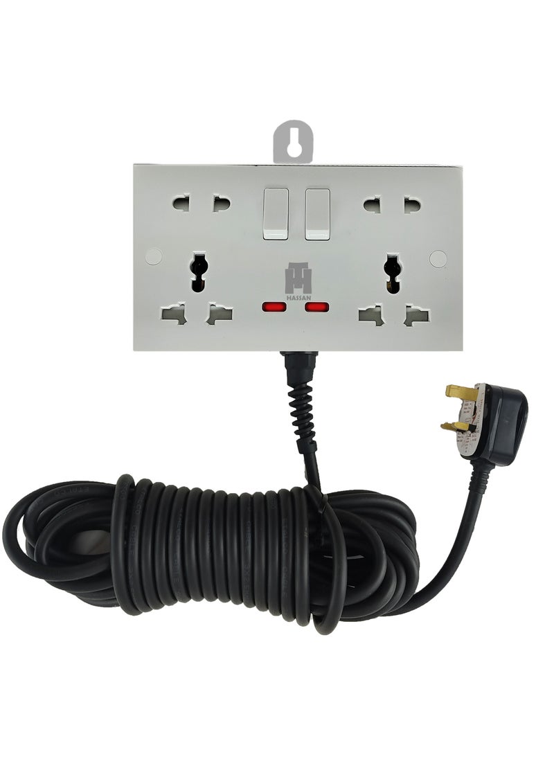 Universal extension socket for heavy duty power supply