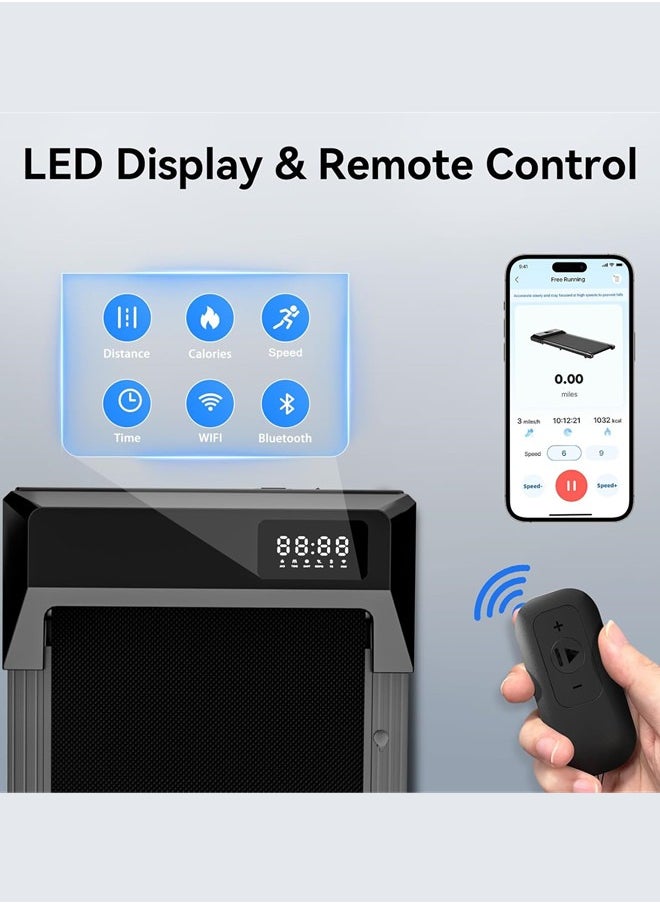 Walking Pad, Under Desk Treadmill, 3 in 1 Portable Treadmill with Remote Control LED Display, 2.5 HP Quiet Walking Jogging Machine for Office Home Use, 250 Lbs Capacity