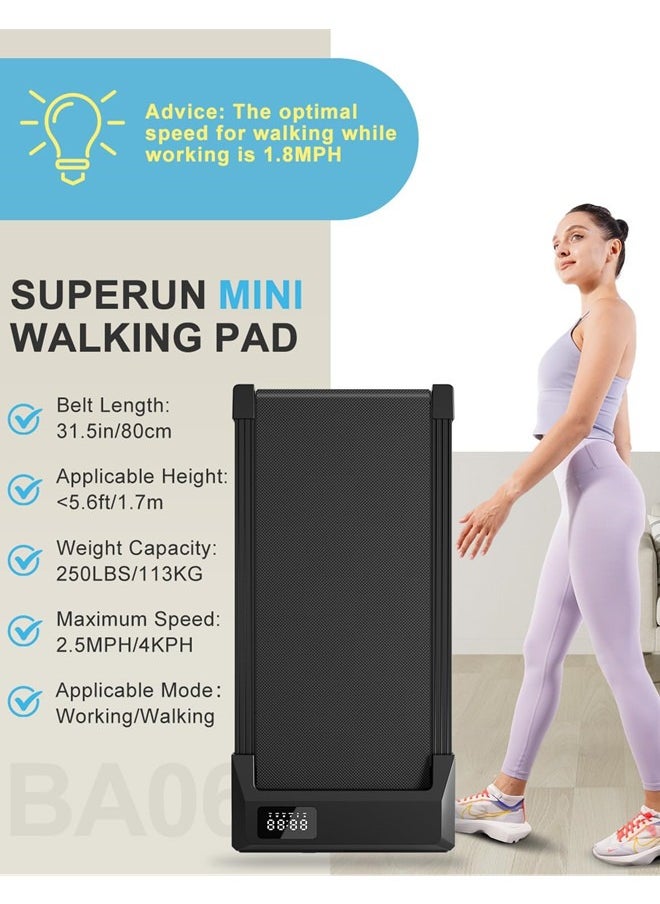 Walking Pad, Under Desk Treadmill, 3 in 1 Portable Treadmill with Remote Control LED Display, 2.5 HP Quiet Walking Jogging Machine for Office Home Use, 250 Lbs Capacity