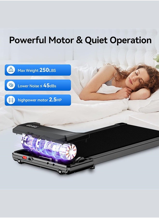 Walking Pad, Under Desk Treadmill, 3 in 1 Portable Treadmill with Remote Control LED Display, 2.5 HP Quiet Walking Jogging Machine for Office Home Use, 250 Lbs Capacity