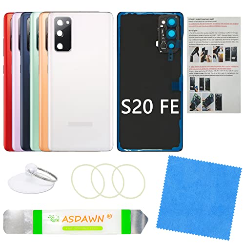 ASDAWN Galaxy S20 FE Rear Back Glass Cover Replacement with Pre-Installed Camera Lens +Installation Manual +Tools for Samsung Galaxy S20 FE 5G SM-G780 SM-G781 All Carriers(Cloud White) - Image 1
