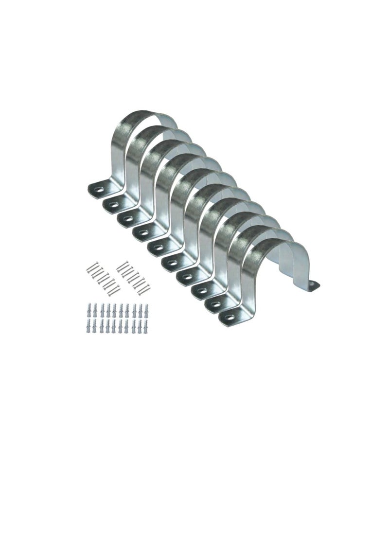 Generic - Galvanized GI U Clamps Fastener Hanger Pipe Clamps Clip with Screw and Fischer for Conduit Pipe Fixing Bracket and Support Water Pipe and Gas Pipe 10 Pcs 4 Inch - Image 1