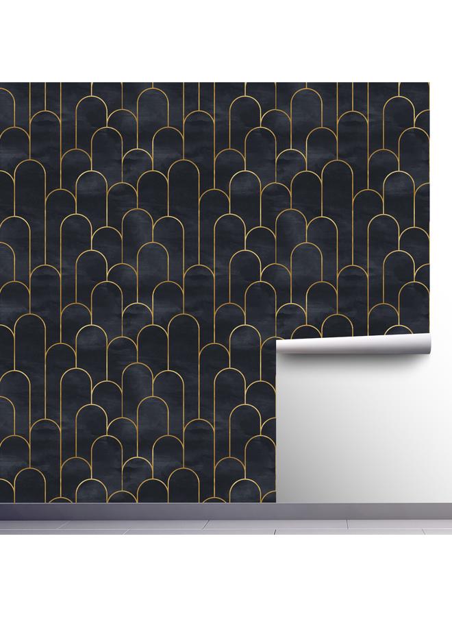 Bluejw Wallpaper Black Gold Arc Background Wallpaper Living Room Bedroom Wall Renovation Furniture Sticker RW022 - Image 3